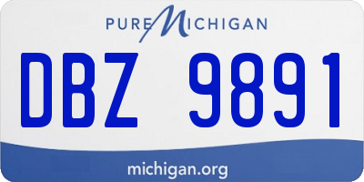 MI license plate DBZ9891