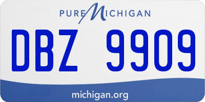 MI license plate DBZ9909