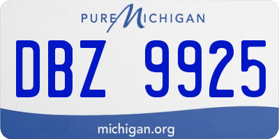 MI license plate DBZ9925