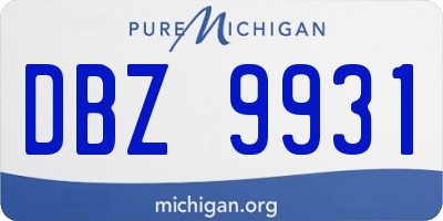 MI license plate DBZ9931