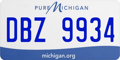 MI license plate DBZ9934