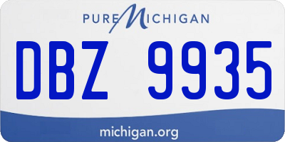 MI license plate DBZ9935