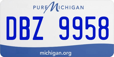 MI license plate DBZ9958