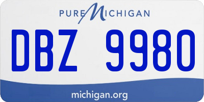 MI license plate DBZ9980