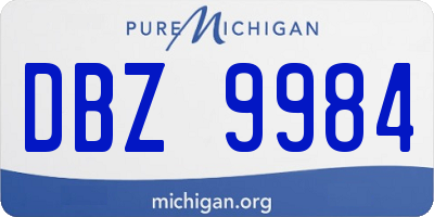 MI license plate DBZ9984