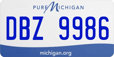 MI license plate DBZ9986