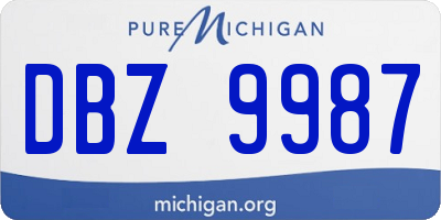 MI license plate DBZ9987