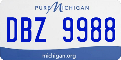 MI license plate DBZ9988