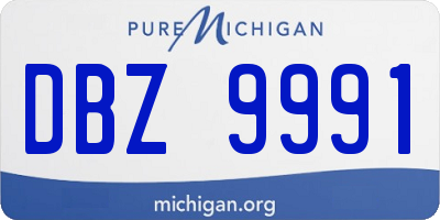 MI license plate DBZ9991
