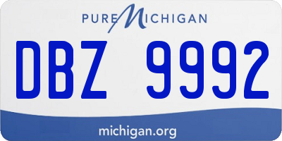 MI license plate DBZ9992