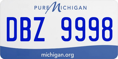 MI license plate DBZ9998