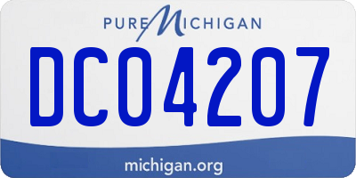 MI license plate DC04207