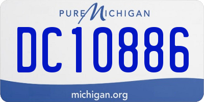 MI license plate DC10886