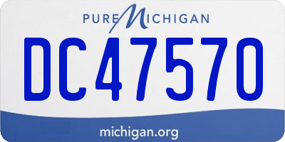 MI license plate DC47570