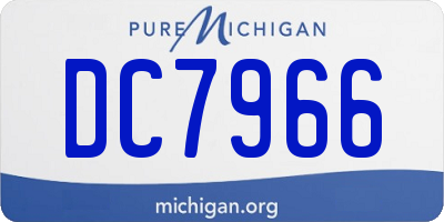 MI license plate DC7966