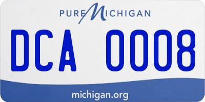 MI license plate DCA0008