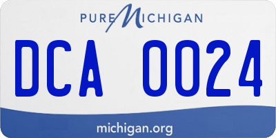 MI license plate DCA0024