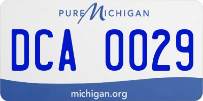 MI license plate DCA0029