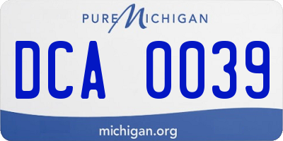 MI license plate DCA0039