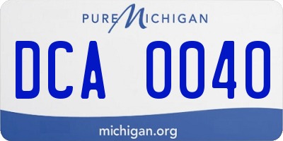 MI license plate DCA0040