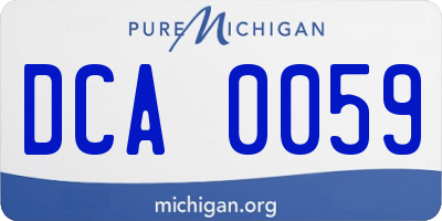 MI license plate DCA0059