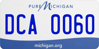 MI license plate DCA0060