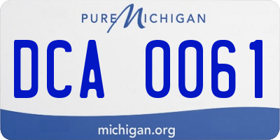 MI license plate DCA0061