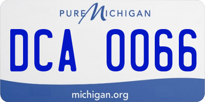 MI license plate DCA0066