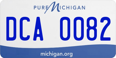 MI license plate DCA0082