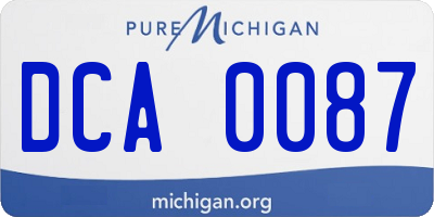 MI license plate DCA0087