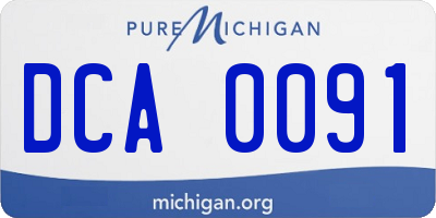 MI license plate DCA0091