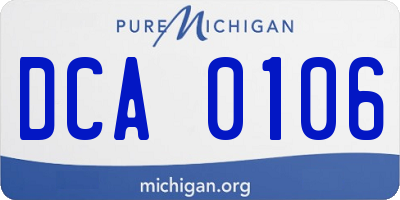 MI license plate DCA0106
