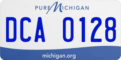 MI license plate DCA0128