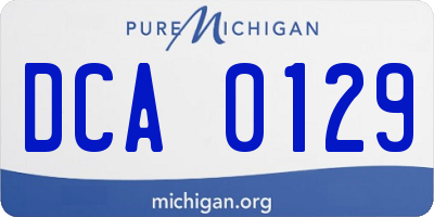 MI license plate DCA0129
