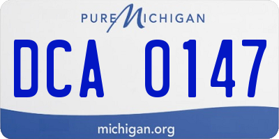 MI license plate DCA0147
