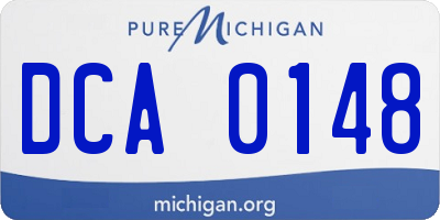 MI license plate DCA0148