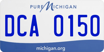 MI license plate DCA0150