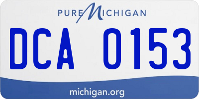 MI license plate DCA0153