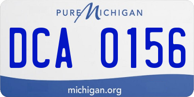 MI license plate DCA0156