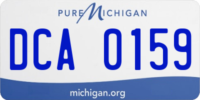 MI license plate DCA0159