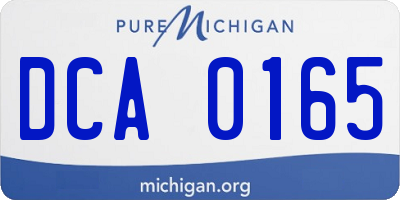 MI license plate DCA0165