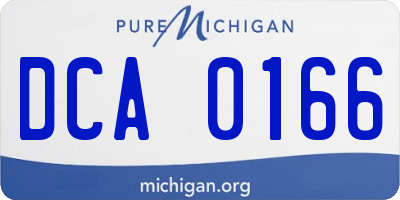 MI license plate DCA0166