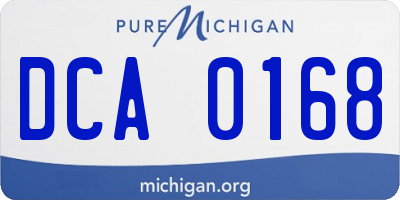 MI license plate DCA0168
