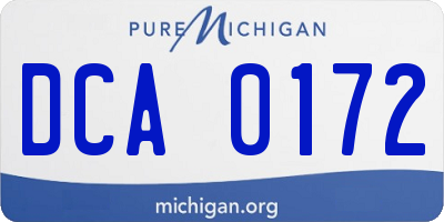 MI license plate DCA0172