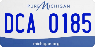 MI license plate DCA0185