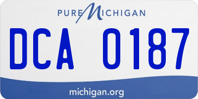 MI license plate DCA0187