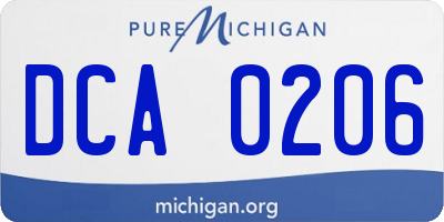 MI license plate DCA0206