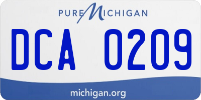 MI license plate DCA0209