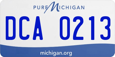 MI license plate DCA0213