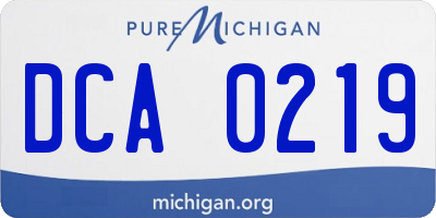 MI license plate DCA0219